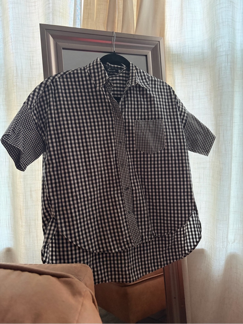 Madewell Black and White Gingham Button-Down Shirt